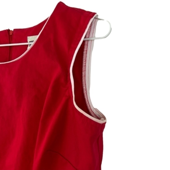 FADED Glory Fearless red dress with white piping zip up back size 6 stretch - Picture 3 of 10